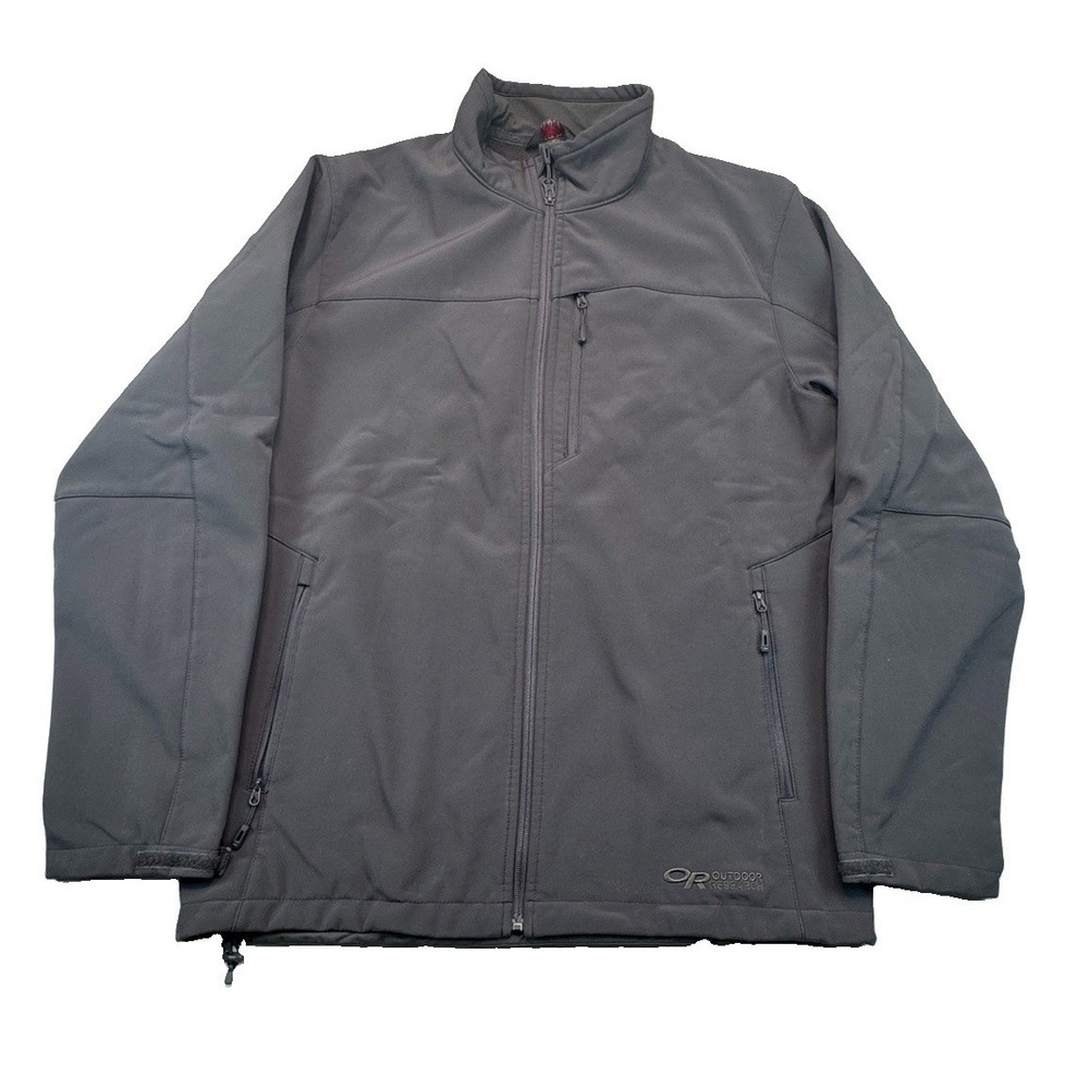 Outdoor Research Men's Transfer Jacket Softshell Size L Gray Zipped Pockets